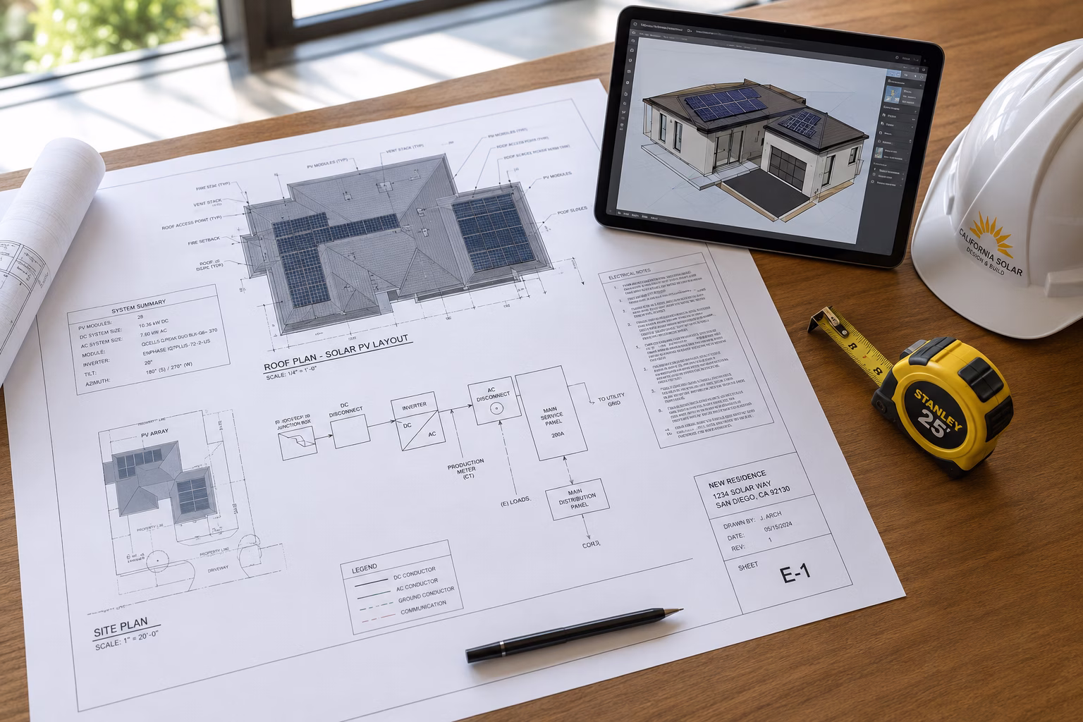 California Title 24 building compliance and solar blueprints
